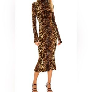 Leopard print fishtail dress